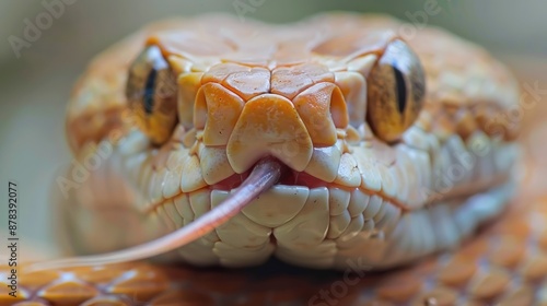 Close-up of a snake's forked tongue