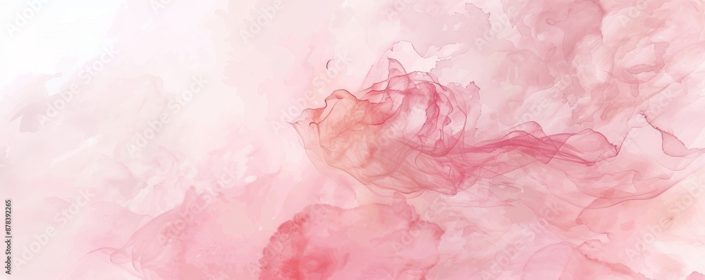 Fototapeta premium Abstract pink and white watercolor background.