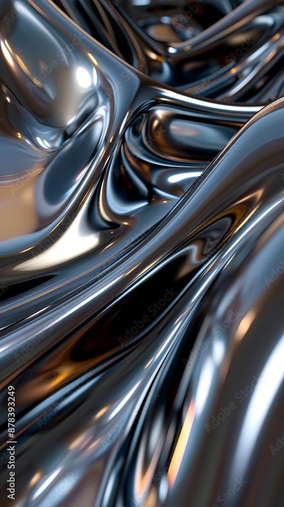 3d render of a dynamic fluid metallic substance flowing and reflecting light. This luxurious background is perfect for technology, finance, or art projects 3d render of a dynamic fluid metallic substance flowing and reflecting light. This luxurious background is perfect for technology, finance, or art projects