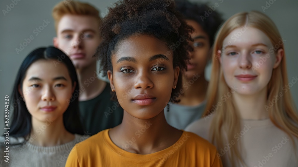 Fototapeta premium Diverse Group of Young Friends Standing Together Looking Confident and United