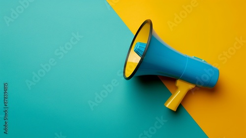 Colorful Megaphone Symbolizing Marketing And Communication On Vibrant Background