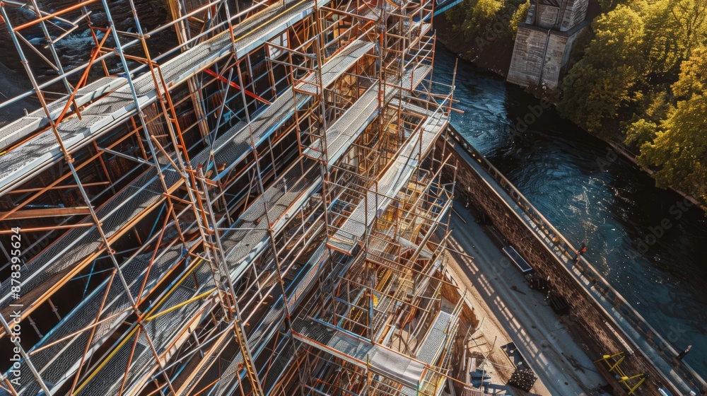 Fototapeta premium including bridge maintenance, industrial plant installations,