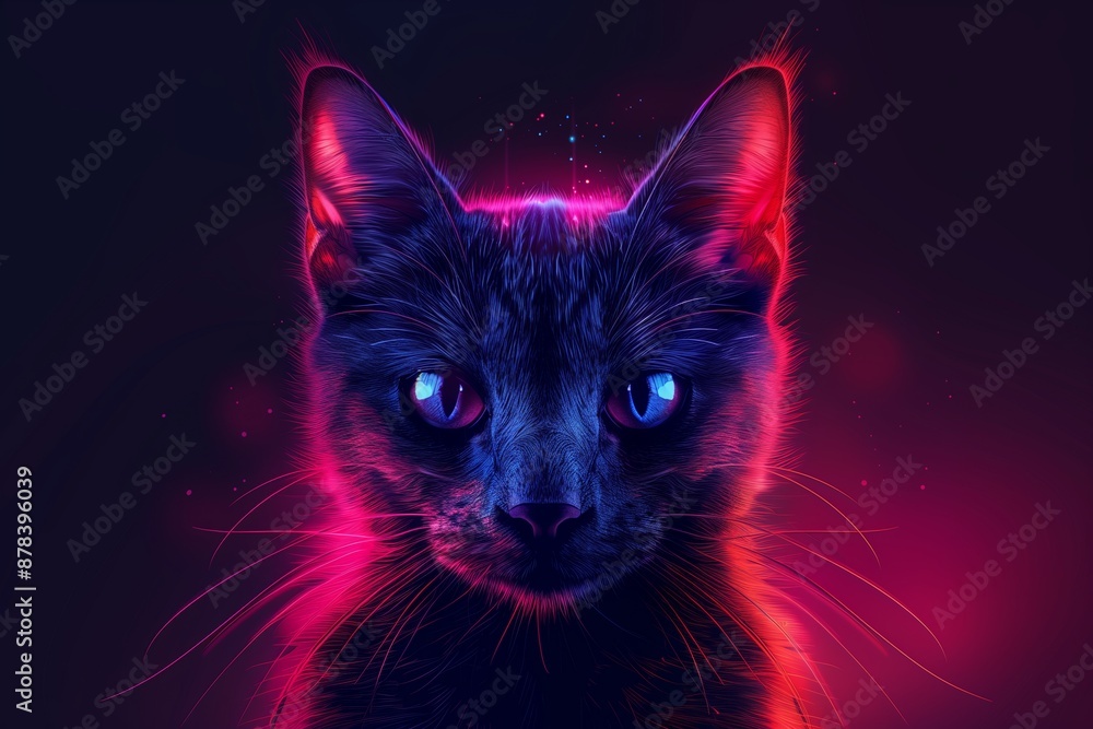 Electric Purple Cat Logo Design Electric Purple Cat Logo Design