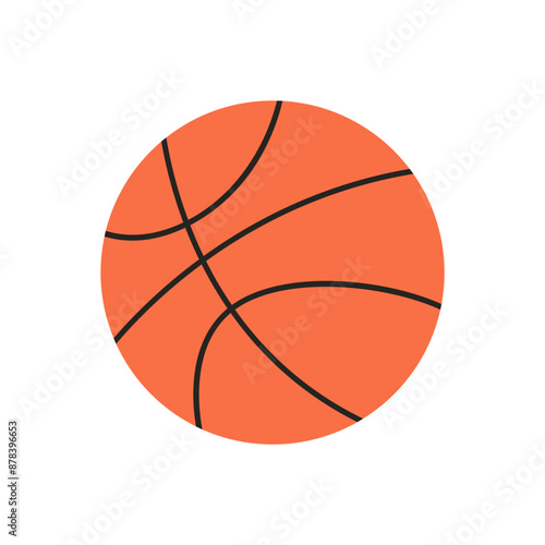 Basketball ball. Sport, leisure, physic exercise. Vector illustration in flat style