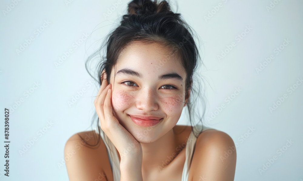 Radiant Beauty: Portrait of a Smiling Young Woman with Delicate Skin Radiant Beauty: Portrait of a Smiling Young Woman with Delicate Skin