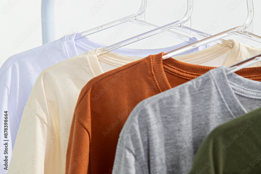 cotton t-shirts hanging blank design mockup cotton t-shirts hanging blank design mockup