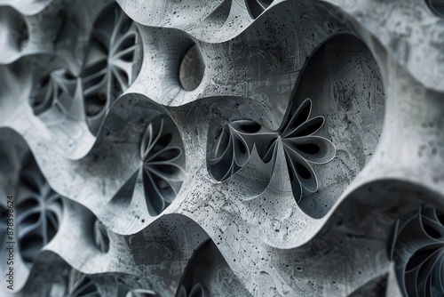 fractalinspired concrete wall with everevolving 4d patterns nanosensors respond to touch creating ripples of texture and color mesmerizing architectural marvel photo