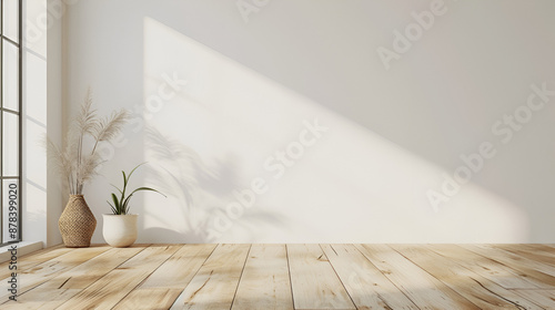 un cuarto minimalista moderno decoracion de interiores macetas decorativas con estilo y piso de madera con espacio para copiar
