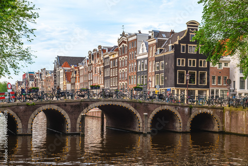 Photography Scenery of Leidsegracht, a canal located in Amsterdam, Dutch, the Netherlands