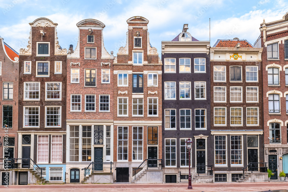 Fototapeta premium Scenery of Leidsegracht, a canal located in Amsterdam, Dutch, the Netherlands
