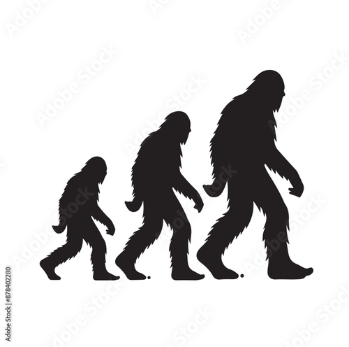 Bigfoot silhouette Vector illustration.