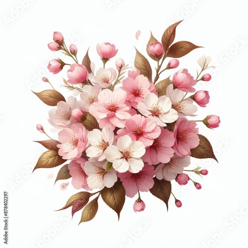 Spring sakura cherry blooming flowers bouquet