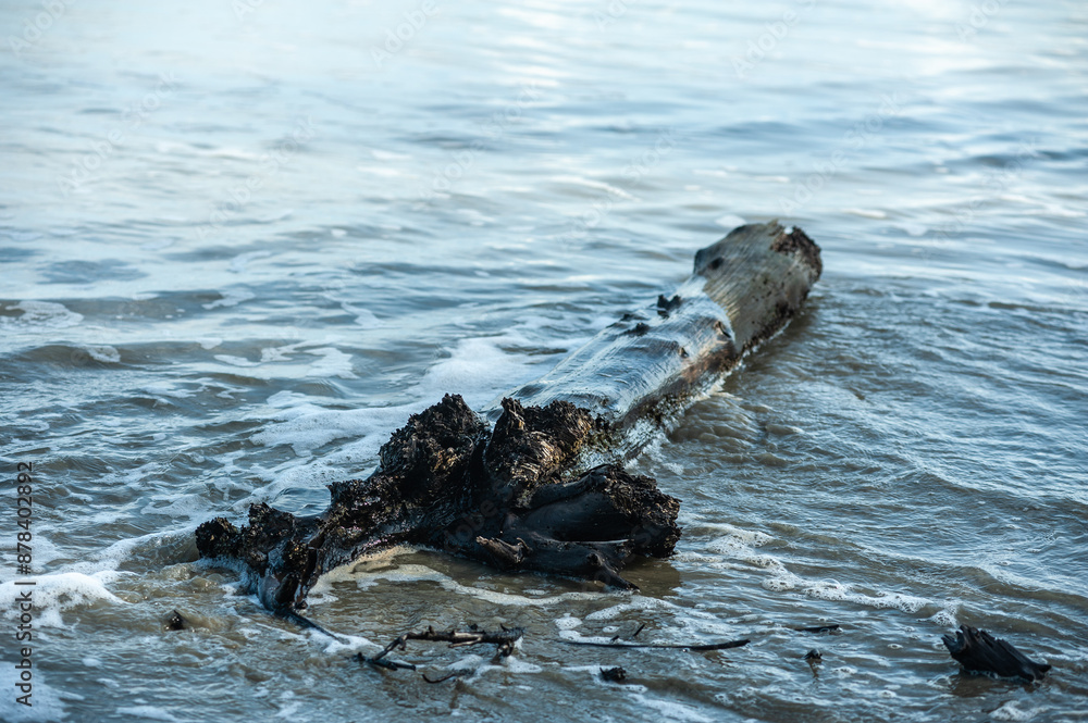 Obraz premium Marine pollution garbage on the beach