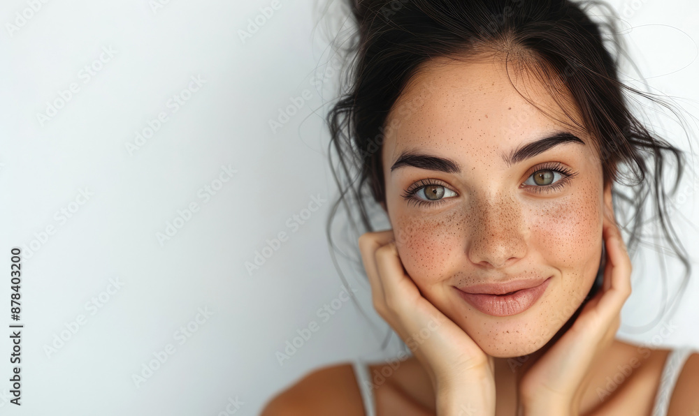 Radiant Beauty: Portrait of a Smiling Young Woman with Delicate Skin Radiant Beauty: Portrait of a Smiling Young Woman with Delicate Skin