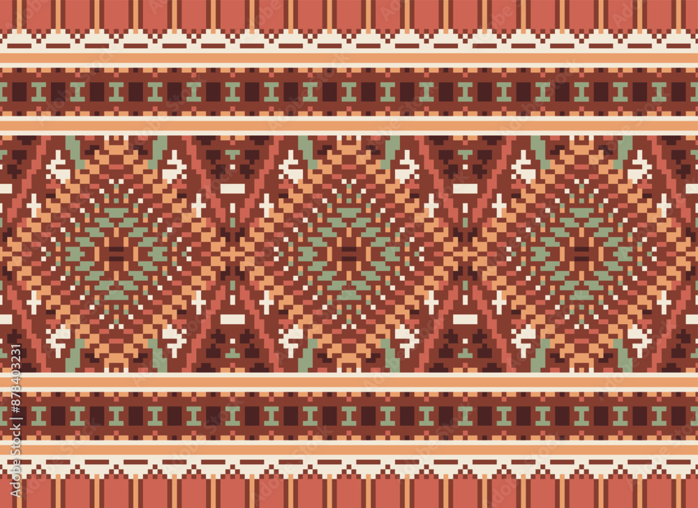 Pixel ethnic pattern oriental traditional. design fabric pattern textile African Indonesian Indian seamless Aztec style abstract vector illustration for print clothing, texture, fabric, wallpaper, Pixel ethnic pattern oriental traditional. design fabric pattern textile African Indonesian Indian seamless Aztec style abstract vector illustration for print clothing, texture, fabric, wallpaper,