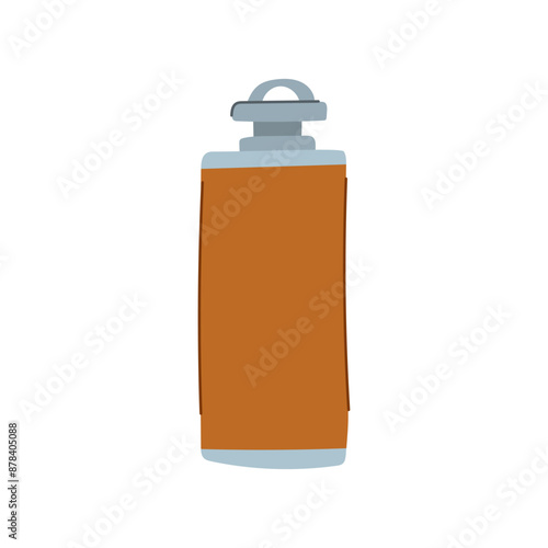 metal flask alcohol cartoon. vodka brandy, hip water, rum wine metal flask alcohol sign. isolated symbol vector illustration