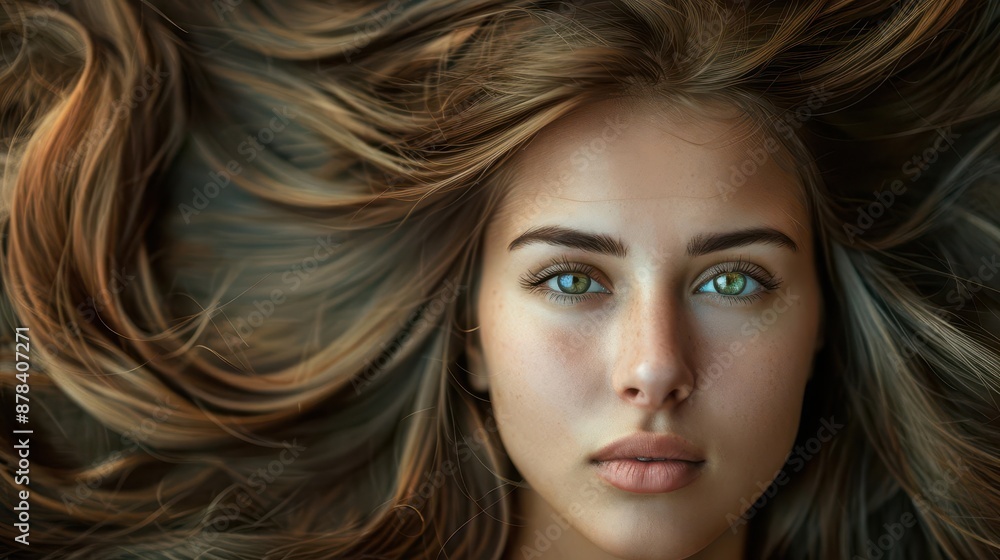 beautiful young woman with long flowing brown hair natural beauty portrait high resolution photo beautiful young woman with long flowing brown hair natural beauty portrait high resolution photo