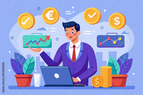 Investment Analyst Making Buy or Sell Decisions in Stock Market and Cryptocurrency Trading