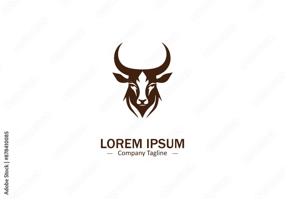 Minimal and abstract bull logo icon buffalo vector bison silhouette isolated Minimal and abstract bull logo icon buffalo vector bison silhouette isolated