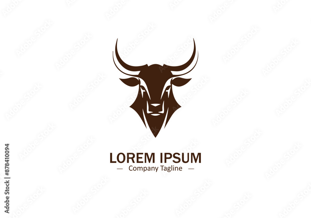Minimal and abstract bull logo icon buffalo vector bison silhouette Minimal and abstract bull logo icon buffalo vector bison silhouette