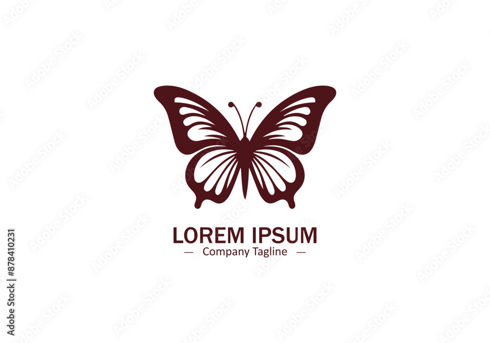 Fototapeta premium Minimal and abstract butterfly logo icon
