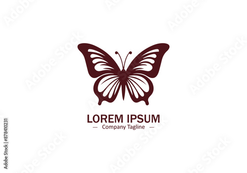 Minimal and abstract butterfly logo icon © Saim Art