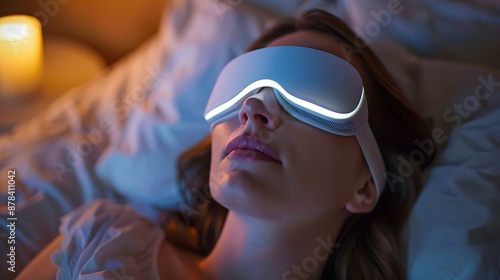 High-Tech Sleep Mask with Integrated Sound and Light Therapy for Improved Sleep and Relaxation