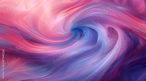 Pink and blue abstract background forming a spiral shape, evoking movement, fluidity, and dynamism. Ideal for creative projects related to art, technology, or design