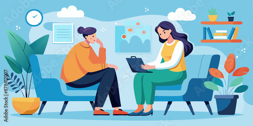 Therapist Helping Patient Eliminate Anxiety, Stress, and Depression through Mental Health Treatment