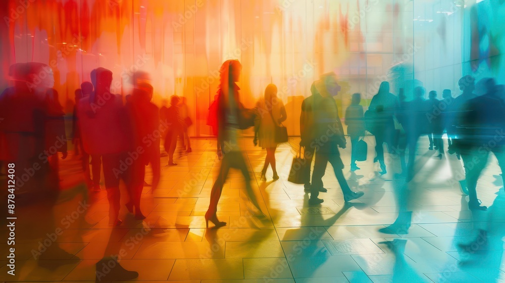 dynamic composite image of diverse business professionals in motion overlapping silhouettes creating sense of energy and collaboration in corporate setting dynamic composite image of diverse business professionals in motion overlapping silhouettes creating sense of energy and collaboration in corporate setting