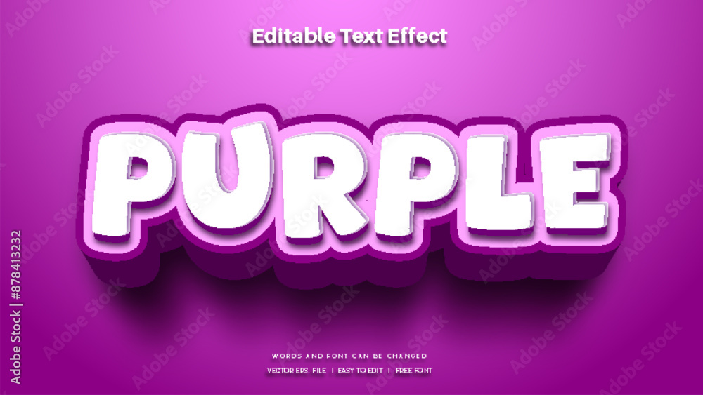 Bold Purple fun text effect mockup style. Bold Purple fun text effect mockup style.