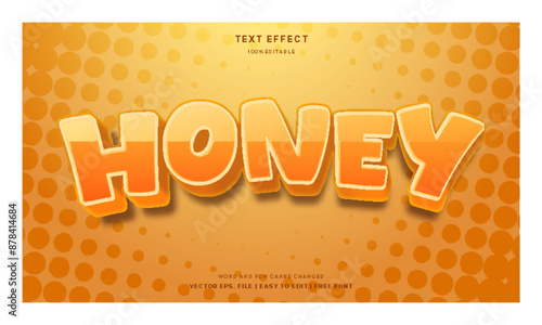 Honey word 3d text effect style.