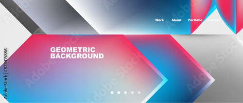 Colorful gradients with abstract geometric shapes. Vector Illustration For Wallpaper, Banner, Background, Card, Book Illustration, landing page