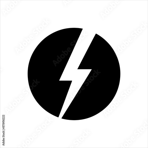 Energy and thunder lightning bolt vector silhouette on white background. Lightning bolt icon sign illustration design.