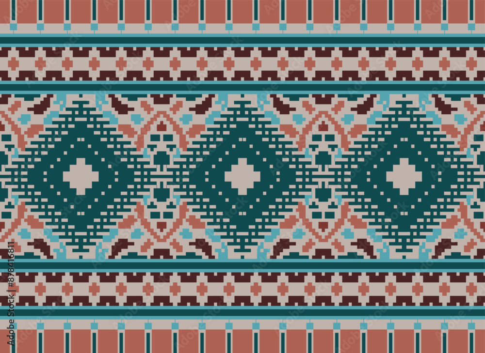 Pixel ethnic pattern oriental traditional. design fabric pattern textile African Indonesian Indian seamless Aztec style abstract vector illustration for print clothing, texture, fabric, wallpaper, Pixel ethnic pattern oriental traditional. design fabric pattern textile African Indonesian Indian seamless Aztec style abstract vector illustration for print clothing, texture, fabric, wallpaper,