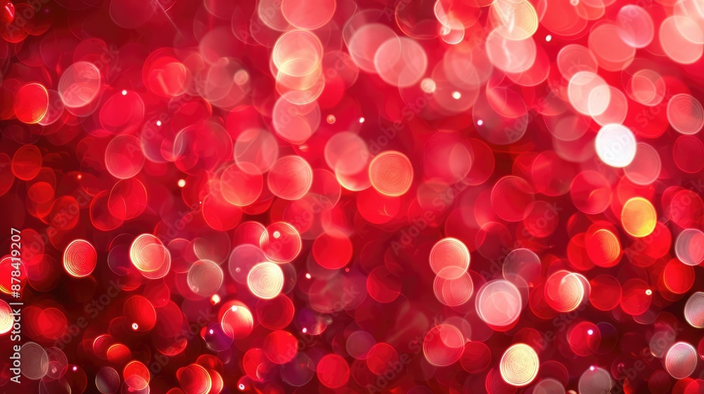Vibrant red bokeh background with a festive feel Vibrant red bokeh background with a festive feel