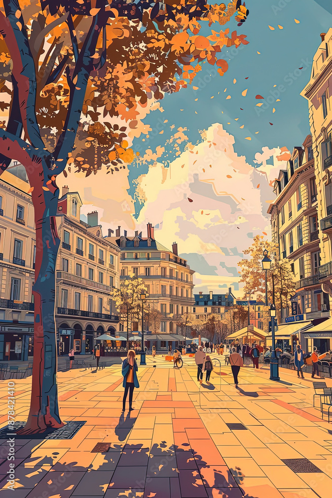 Fototapeta premium First-Person Journey: Place de la Comédie