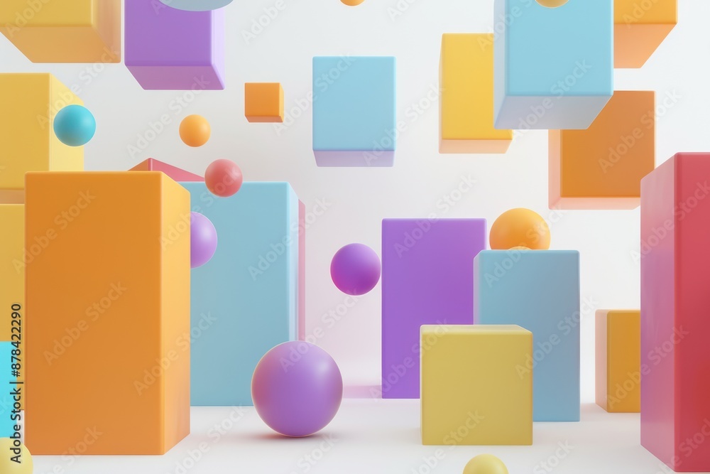 Abstract Colorful Geometric Composition Abstract Colorful Geometric Composition