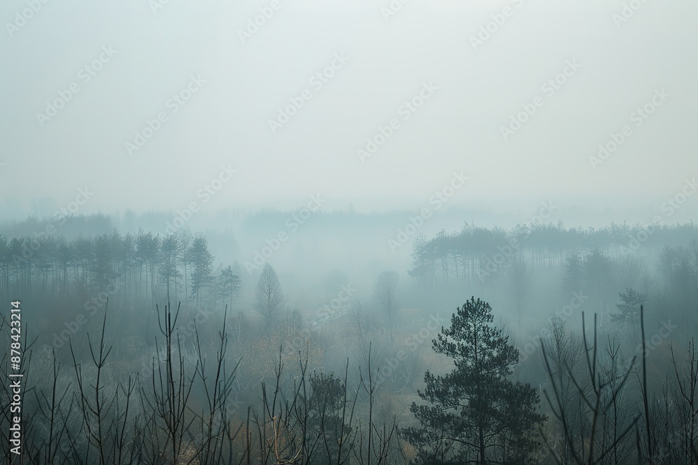 Fototapeta premium Foggy Forest Landscape