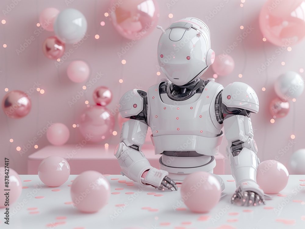 Fototapeta premium A humanoid evoking a sense of celebration and joy within a playful setting