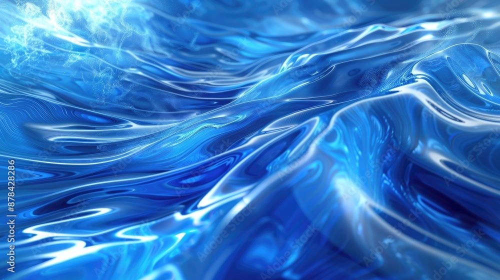 Fluid Motion: Mesmerizing Blue Liquid Swirl in Dynamic Digital Rendering Fluid Motion: Mesmerizing Blue Liquid Swirl in Dynamic Digital Rendering