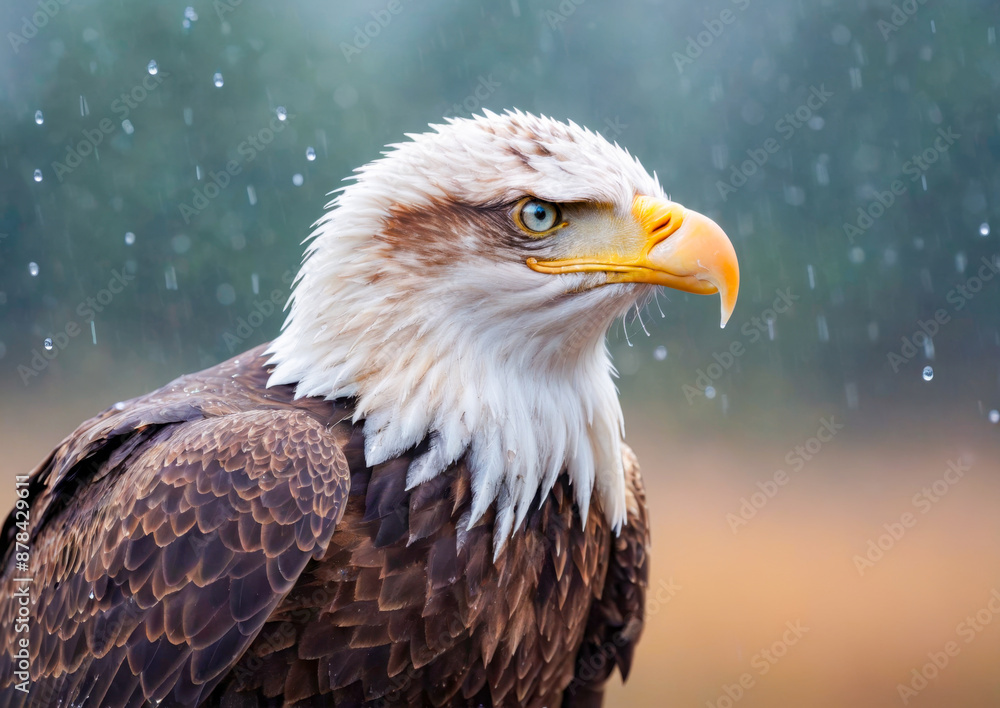 Obraz premium Bald Eagle in the Rain.