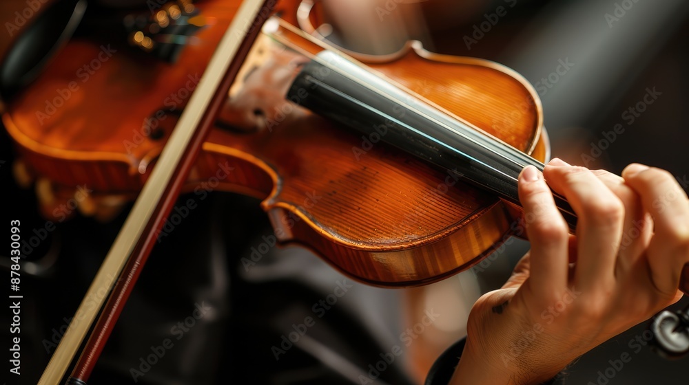 A close-up of a violinist playing the violin A close-up of a violinist playing the violin