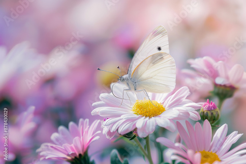 pink butterfly sitting on flower, nature