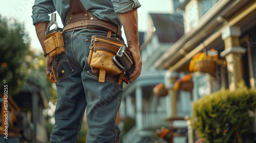 A belt full of tools on the handyman