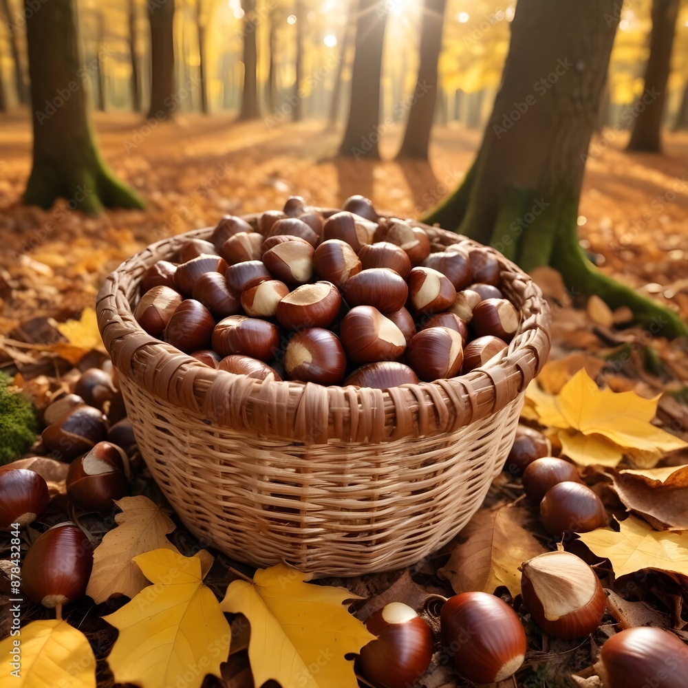 Chestnuts gathered from the forest Chestnuts gathered from the forest