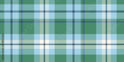 Classic and stylish blue, green, and white tartan pattern with intersecting lines.