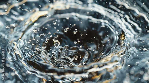 Wallpaper Mural Close-up of water droplets creating ripples and splashes in clear liquid, capturing the dynamic energy and beauty of fluid motion. Torontodigital.ca