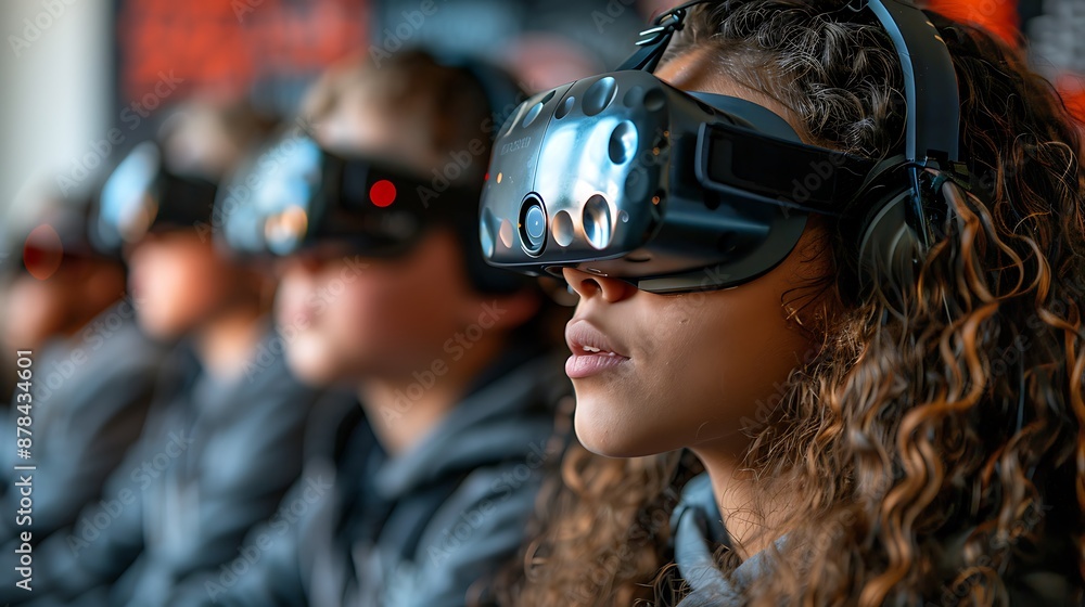 Students Engaged in VR Learning in a Tech-Savvy Classroom Students Engaged in VR Learning in a Tech-Savvy Classroom