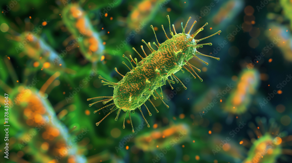 Naklejka premium Enlarged view of a single bacterium